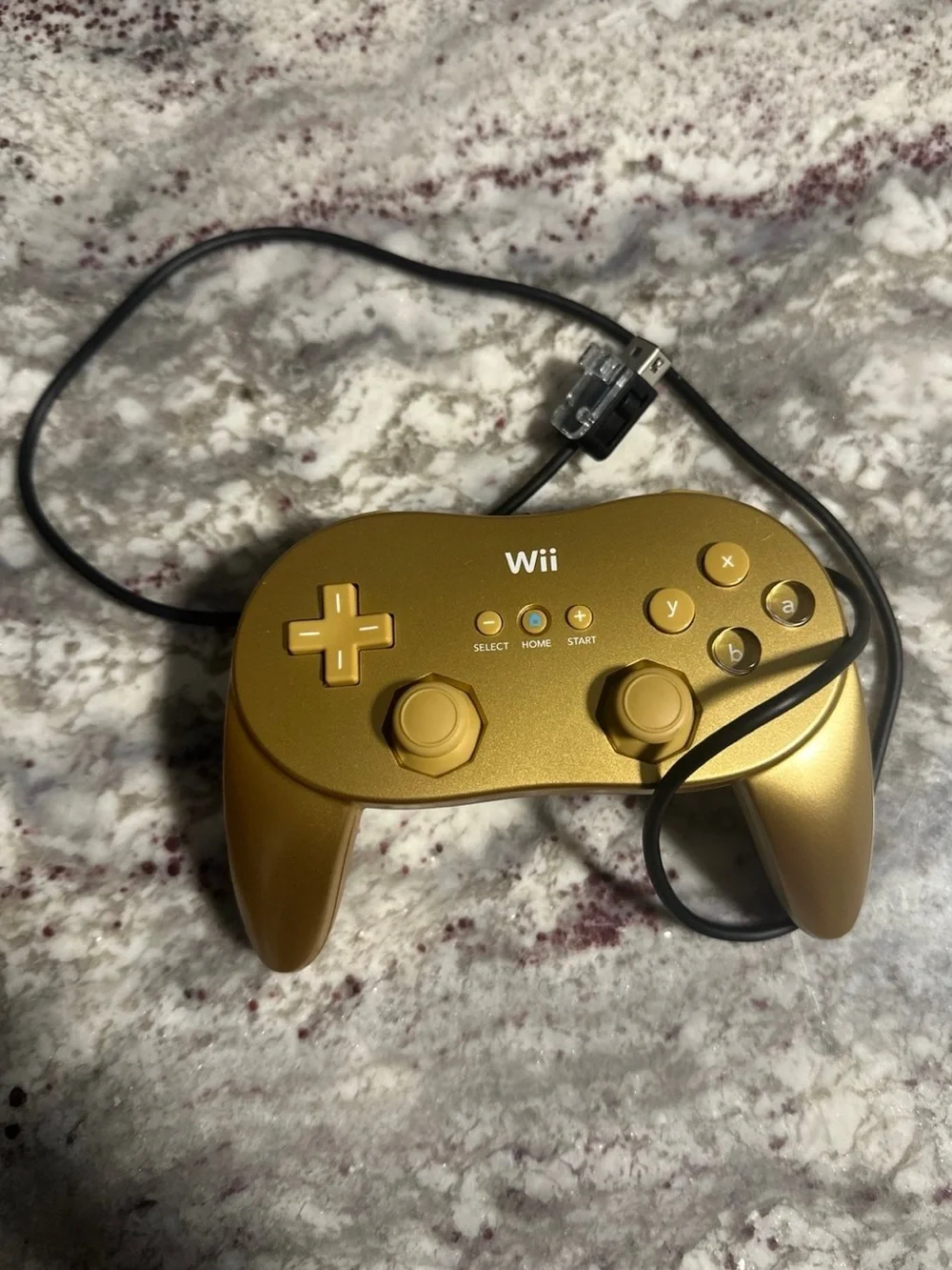Gold Wii Controller Classic Pro Game Controller